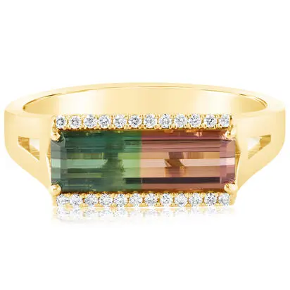 14K Yellow Gold Bi-Color Tourmaline/Diamond Ring<br>RH2OC450196C<div class='big'>$4,195.00</div>