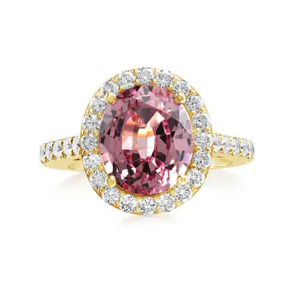 18K Yellow Gold Lotus Garnet/Diamond Ring<br>RLGOV650568EI