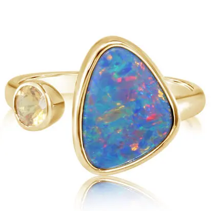 14K Yellow Gold Australian Opal Doublet/Mandarin Garnet<br>RMDBT2A211CI<div class='big'>$2,195.00</div>