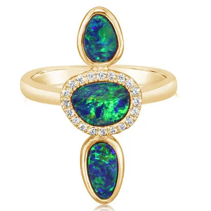 14K Yellow Gold Australian Opal Doublet/Diamond Ring<br>RMDBT4A214CI<div class='big'>$3,345.00</div>