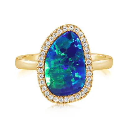 14K Yellow Gold Australian Opal Doublet/Diamond Ring<br>RMDBT4A282-2CI<div class='big'>$5,295.00</div>