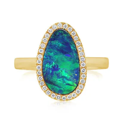 14K Yellow Gold Australian Opal Doublet/Diamond Ring<br>RMDBT5A277-2CI<div class='big'>$5,270.00</div>