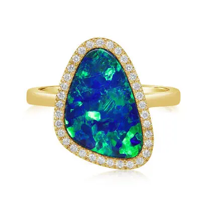14K Yellow Gold Australian Opal Doublet/Diamond Ring<br>RMDBT5A358-2CI<div class='big'>$5,670.00</div>
