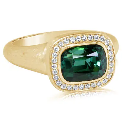 18K Yellow Gold Mint Tourmaline/Diamond Ring<br>RMHCU785307EI<div class='big'>Call for current price</div>