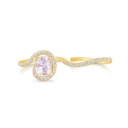 18K Yellow Gold Rainbow Moonstone/Diamond Ring<br>RMLCU830212EI