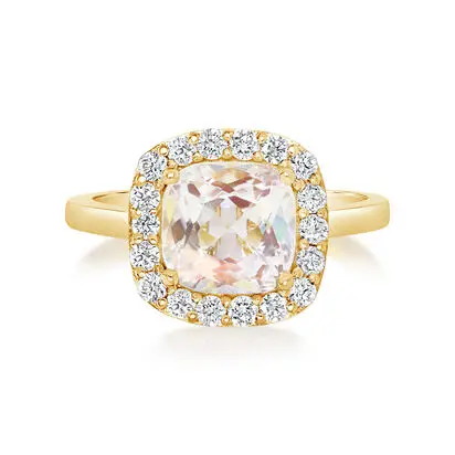 18K Yellow Gold Rainbow Moonstone/Diamond Ring<br>RMLCU830228EI