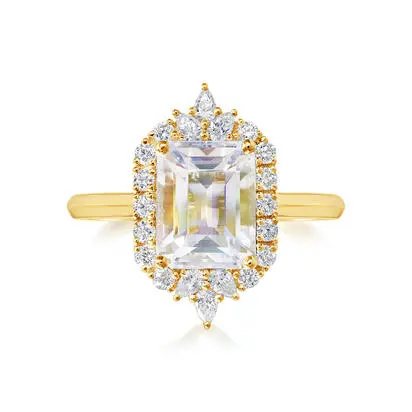 18K Yellow Gold Rainbow Moonstone/Diamond Ring<br>RMLOC830253EI