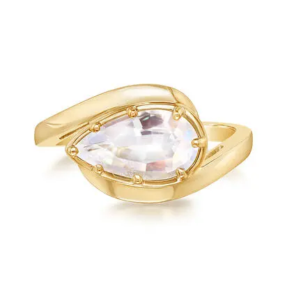 18K Yellow Gold Rainbow Moonstone Ring<br>RMLPR830182EI
