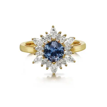 18K Yellow Gold Montana Sapphire/Diamond Ring<br>RMSHX375124E<div class='big'>Call for current price</div>