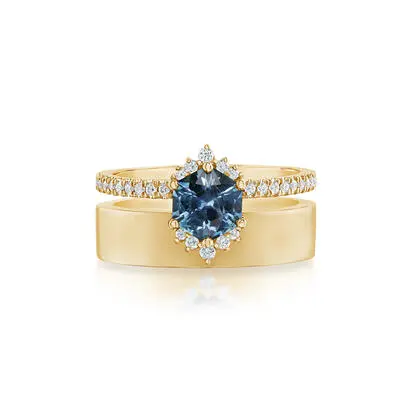 18K Yellow Gold Hexagon Montana Sapphire/Diamond Cigar Band Ring<br>RMSHX568125E<div class='big'>$9,695.00</div>