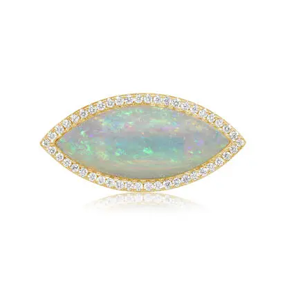 18K Yellow Gold Australian Opal/Diamond Ring | RNLMQ712501EI