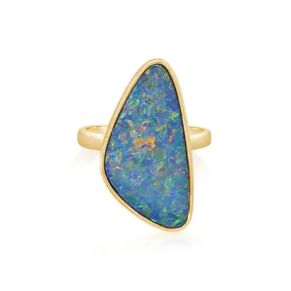 14K Yellow Gold Australian Opal Doublet Ring - Large Version<br>ROD262L-30I<div class='big'>$6,995.00</div>