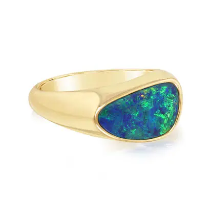 14K Yellow Gold Australian Opal Doublet Ladies Ring<br>ROD402-12I<div class='big'>$4,995.00</div>