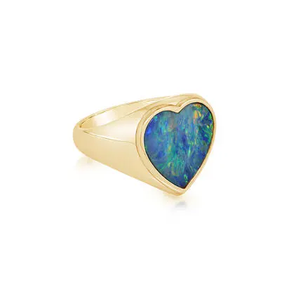 14K Yellow Gold Australian Opal Doublet Ladies Ring<br>ROD402-25I<div class='big'>$6,995.00</div>