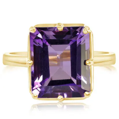 14K Yellow Gold 12x10mm Octagon Amethyst Ring | RPF510A2XCI