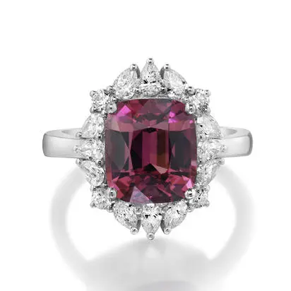 Platinum Pink Garnet/Diamond Ring<br>RPGCU755507PI