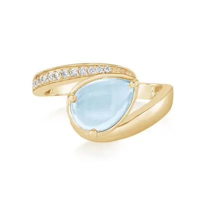 14K Yellow Gold Aquamarine/Diamond Ring<br>RQ0CB940219CI