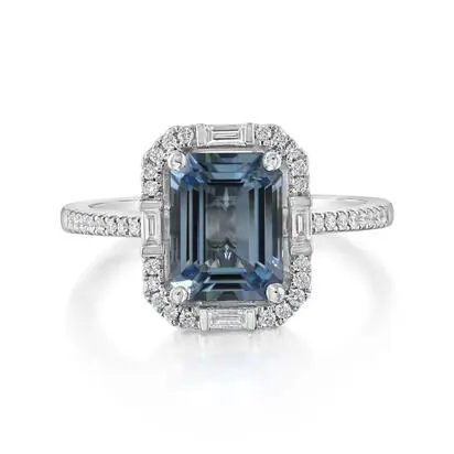 Platinum Aquamarine/Diamond Ring<br>RQ1OC775179PI