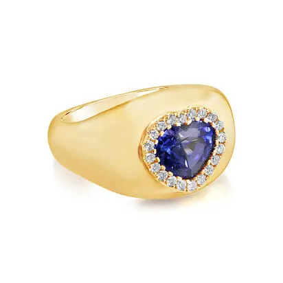 18K Yellow Gold Ceylon Sapphire/Diamond Ring<br>RSCHT345229E