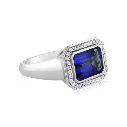Platinum Tanzanite/Diamond Ring<br>RTZOC675419PI