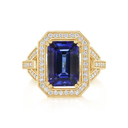 18K Yellow Gold Tanzanite/Diamond Ring<br>RTZOC675434EI